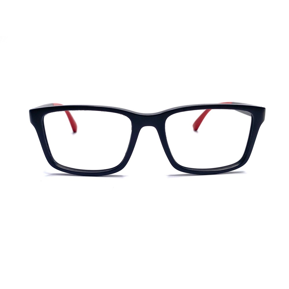 Emporio Armani EA 3203 5001 Matte Black Red Rectangular Eyeglasses 50-16-130